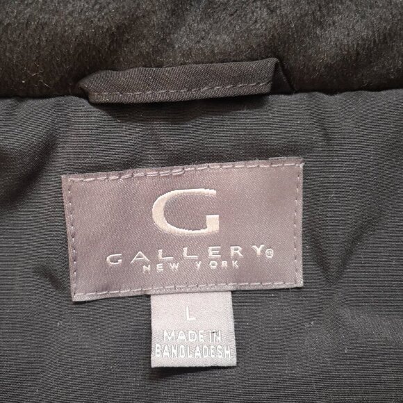 NWT Gallery NY Ladies Size Large Black Faux Fur Trimmed Removable Hood Parka - Picture 3 of 16